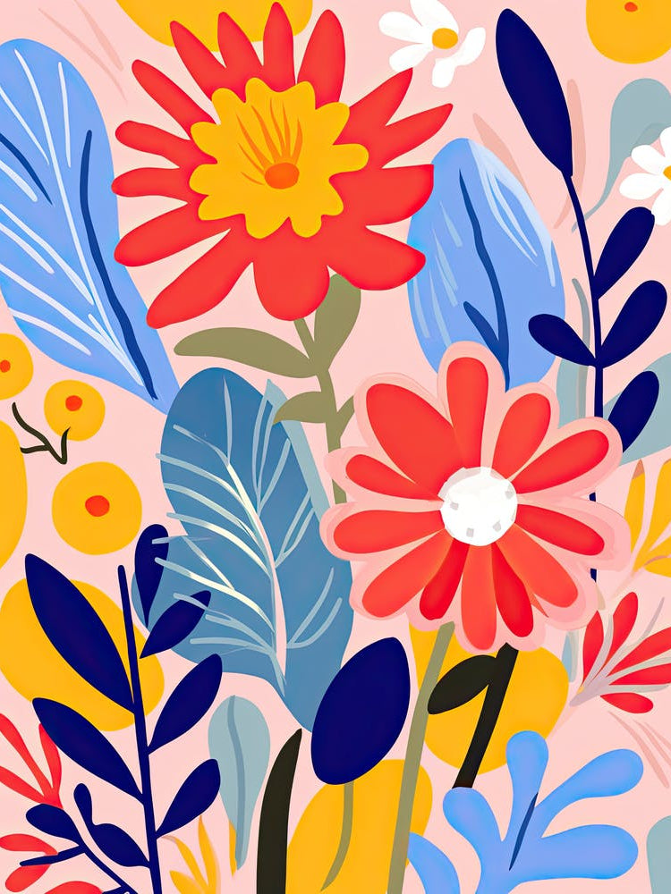 Radiant Petal Ballet; Matisse Style Flower Market