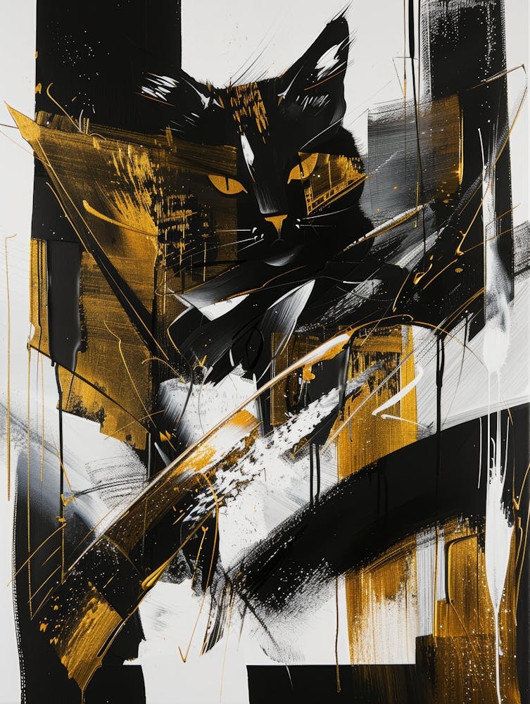 Cat In Black And Gold