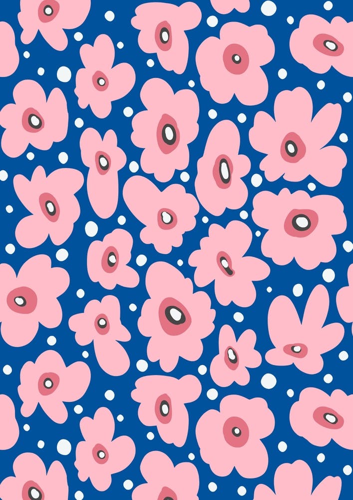 Scandi Nature Flowers Cobalt