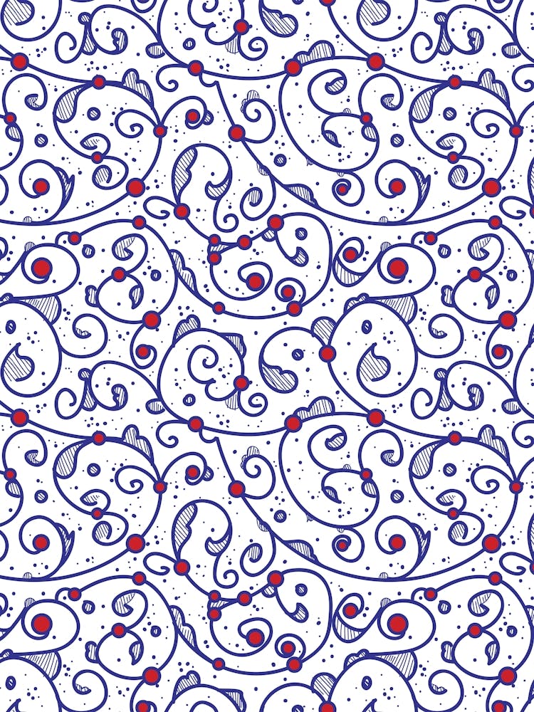 Swirls And Swirls — Iznik Turkish pattern, floral decor