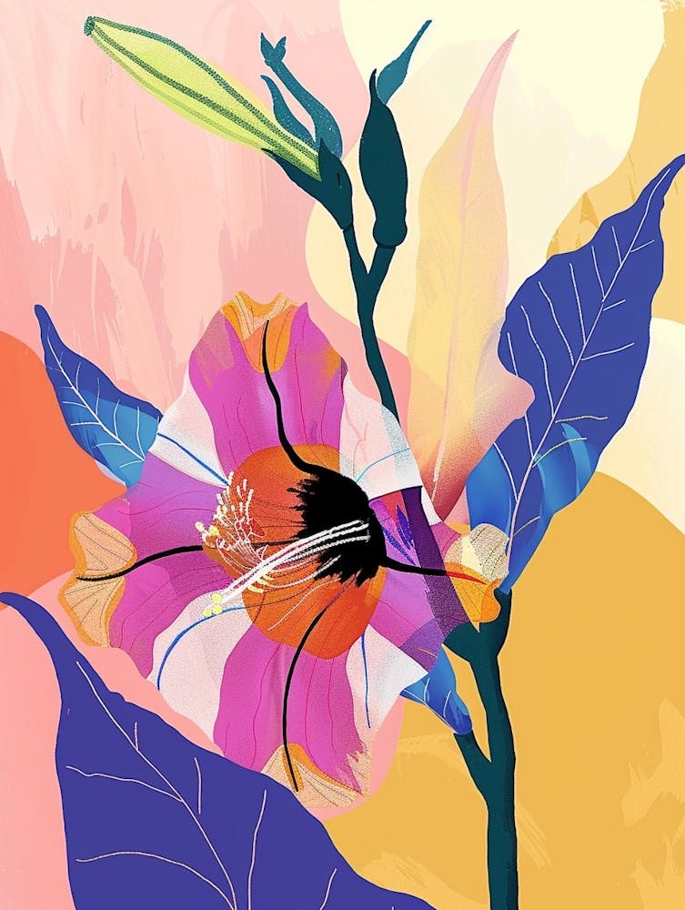 Illustration Florale Colorée Gloire du Matin 4