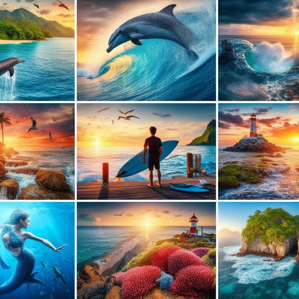 Collage Of Pictures Of The Ocean