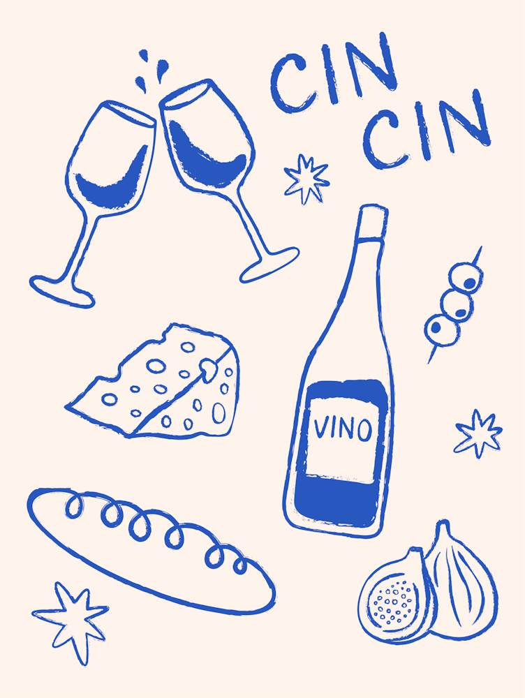 Fancy Dinner. Cheese and Wine