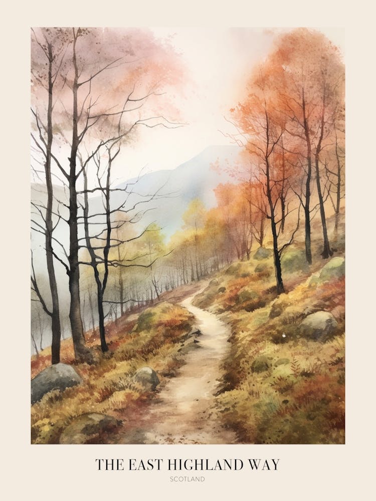 The East Highland Way Scotland Uk Trail Poster