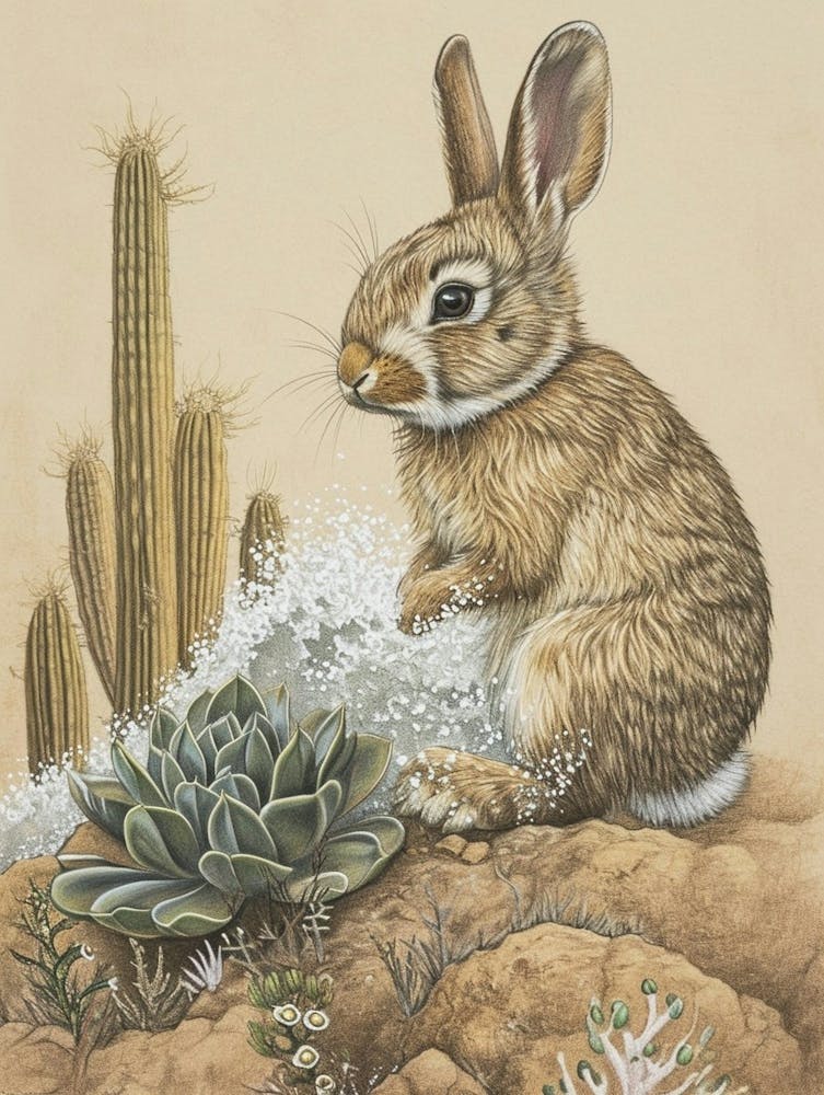 Mini Rex Rabbit Drawing 1