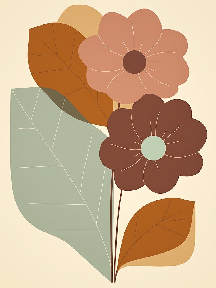 Serene Bloom Elegance Minimalist Flower Illustration