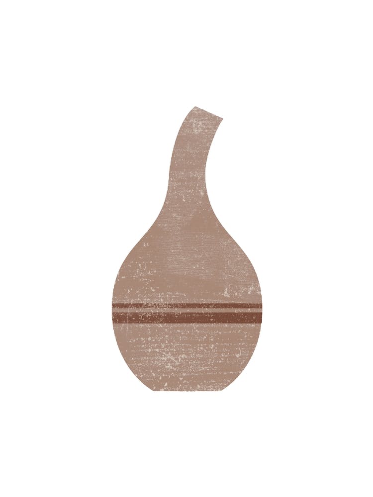 Minimale Vase mit gebogenem Hals