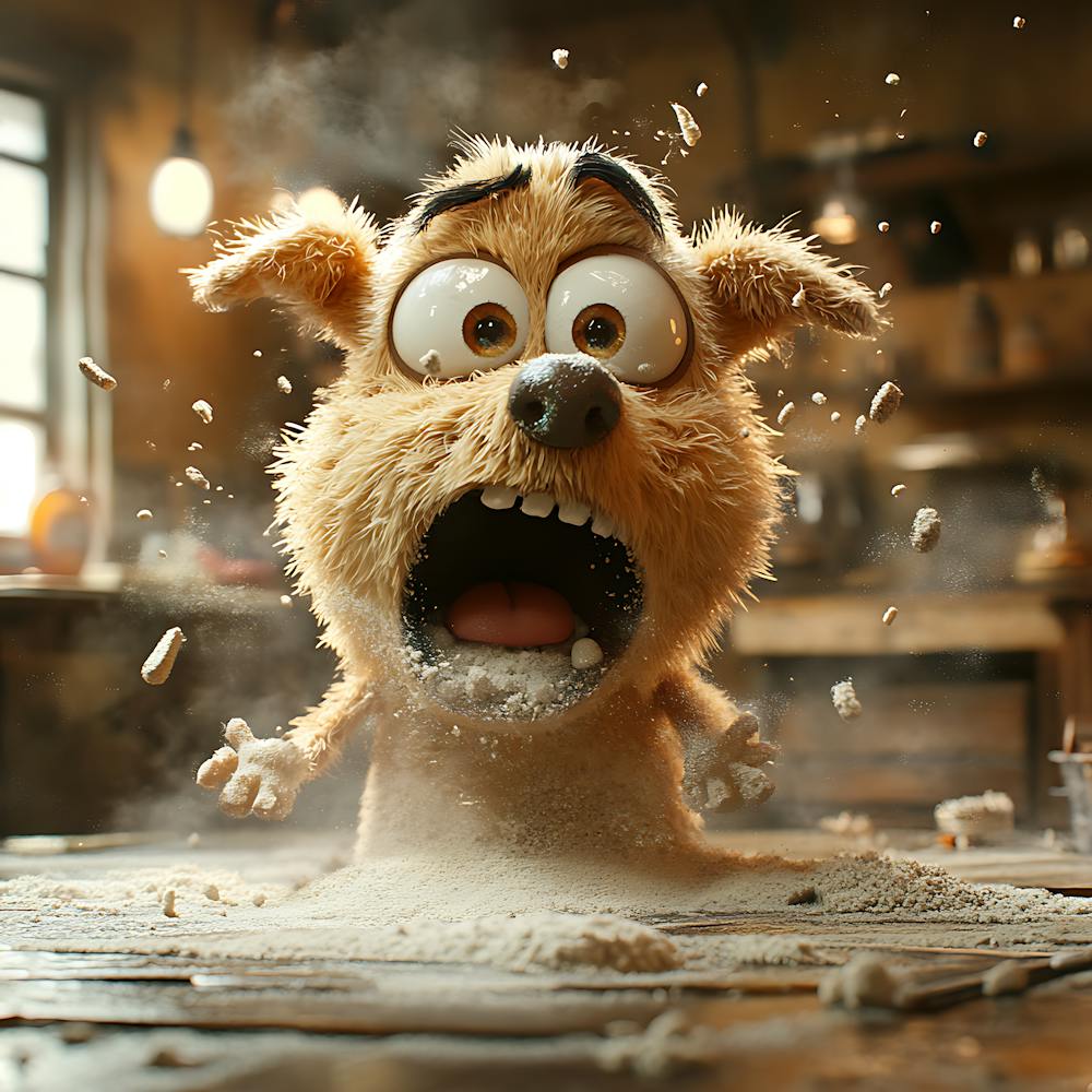 Goofy Dog in Bakery 1