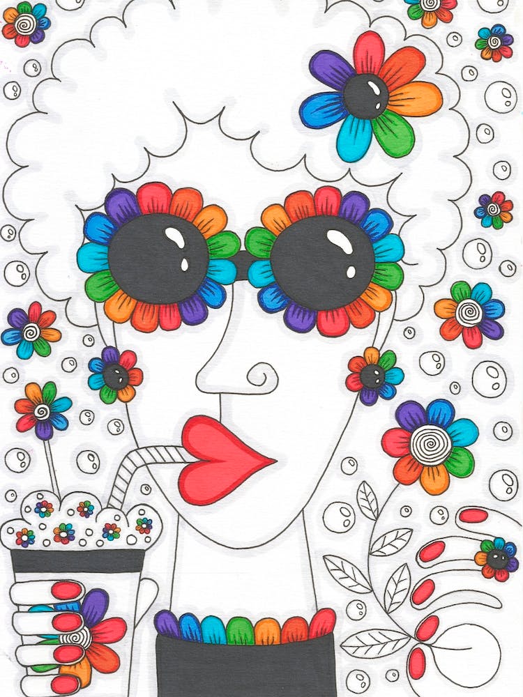 Rainbow Camomiles Girl