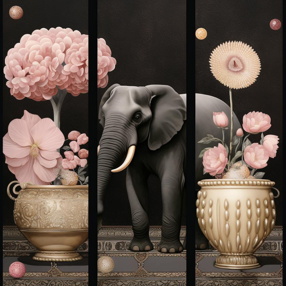 Elephant and Flowers