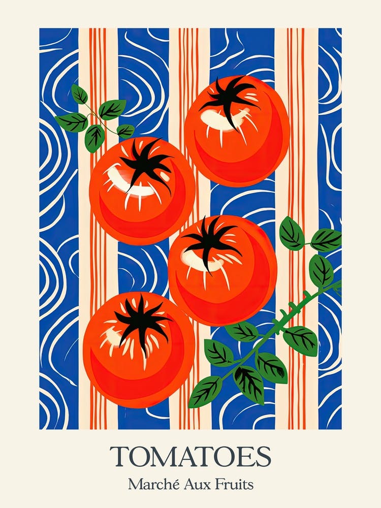 Marche Aux Fruits Tomatoes Fruit Summer Illustration 1