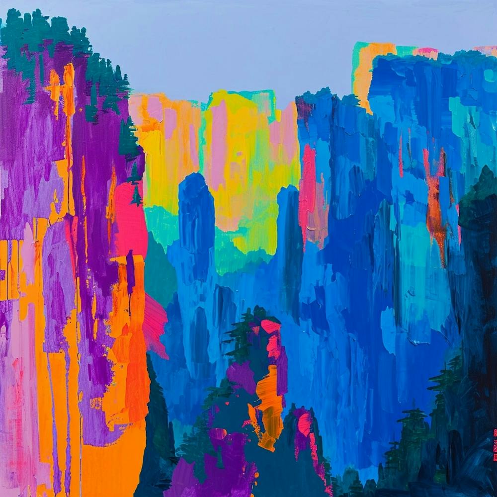 Colourful Abstract Zhangjiajie National Forest China 1
