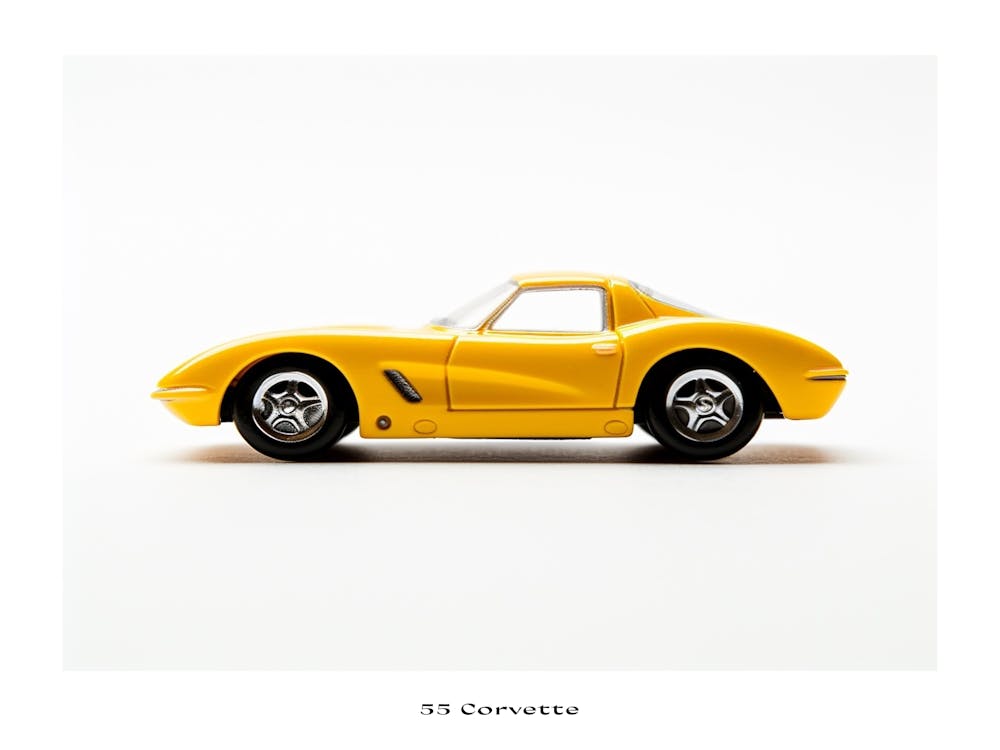 Toy Car 55 Corvette Yellow Poster