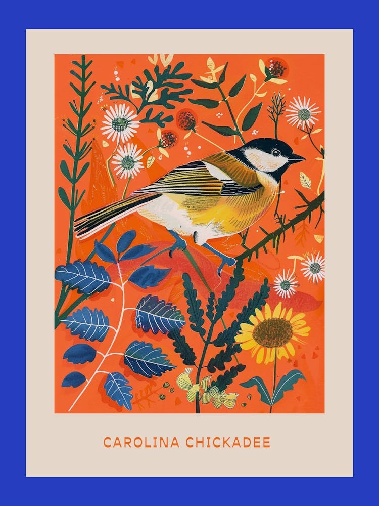 Spring Birds Poster Carolina Chickadee 4