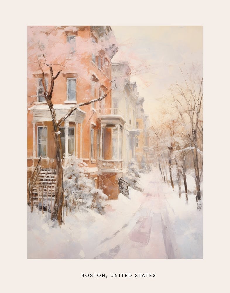 Dreamy Winter Painting Poster Boston Usa 1