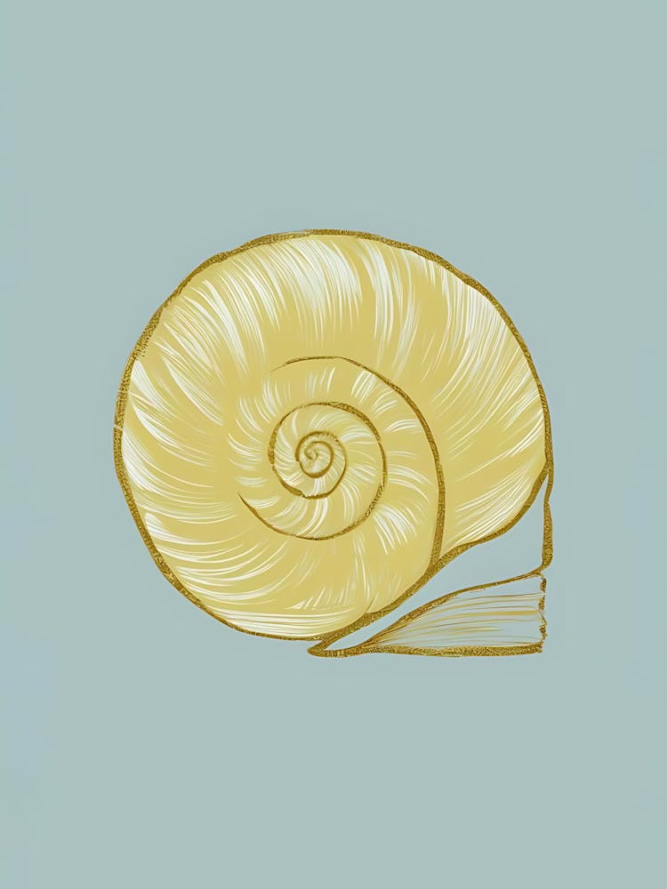Shell On A Blue Background