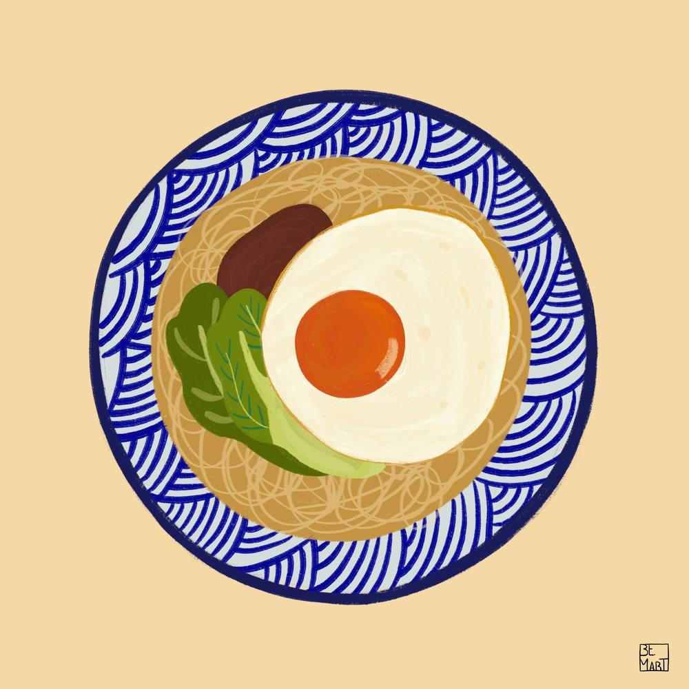 Asian Dish With Egg Square