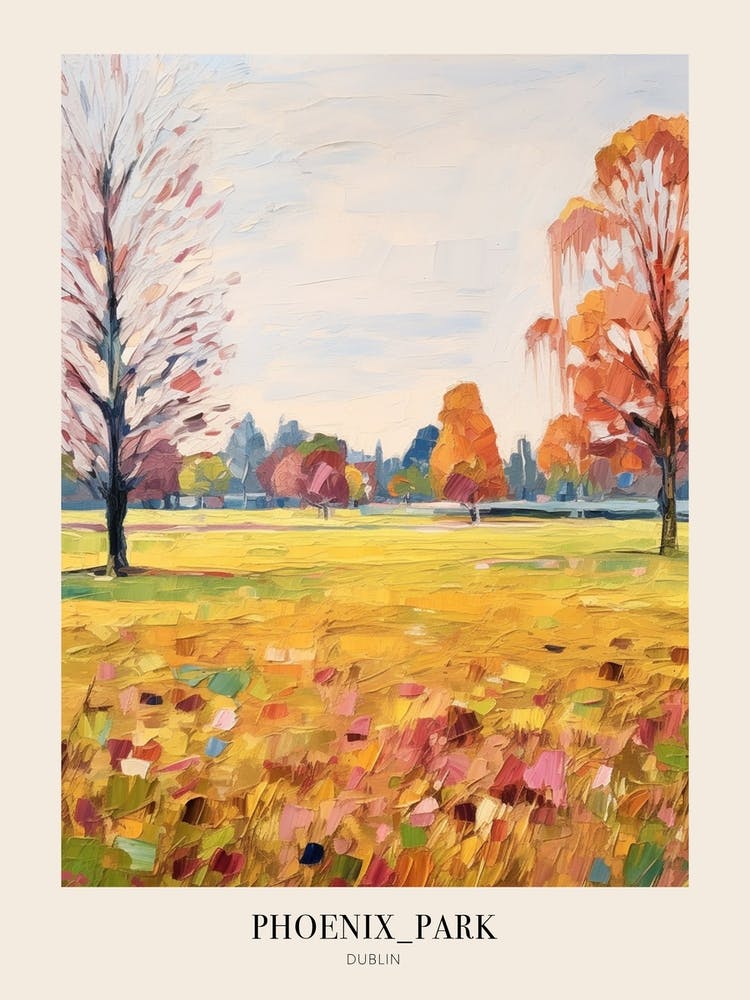 Autumn City Park Painting Phoenix Park Dublin 1 Poster