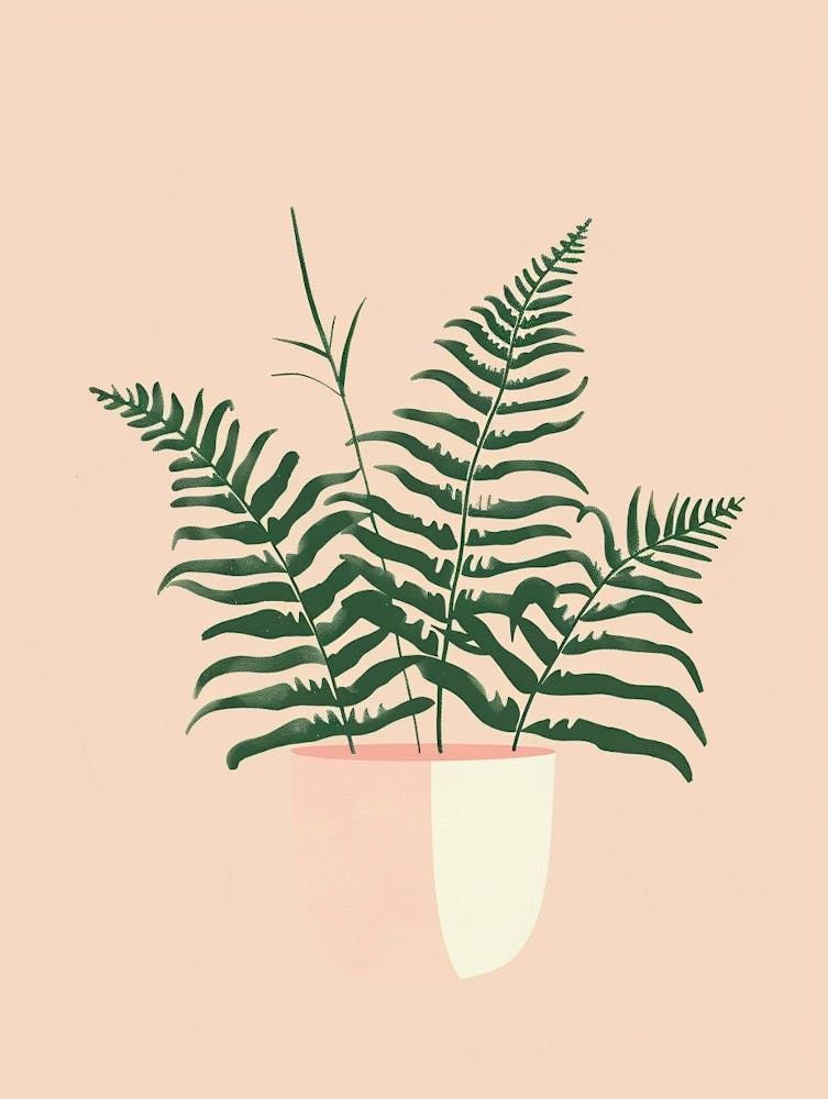 Plante de Fougère Illustration Minimaliste 6