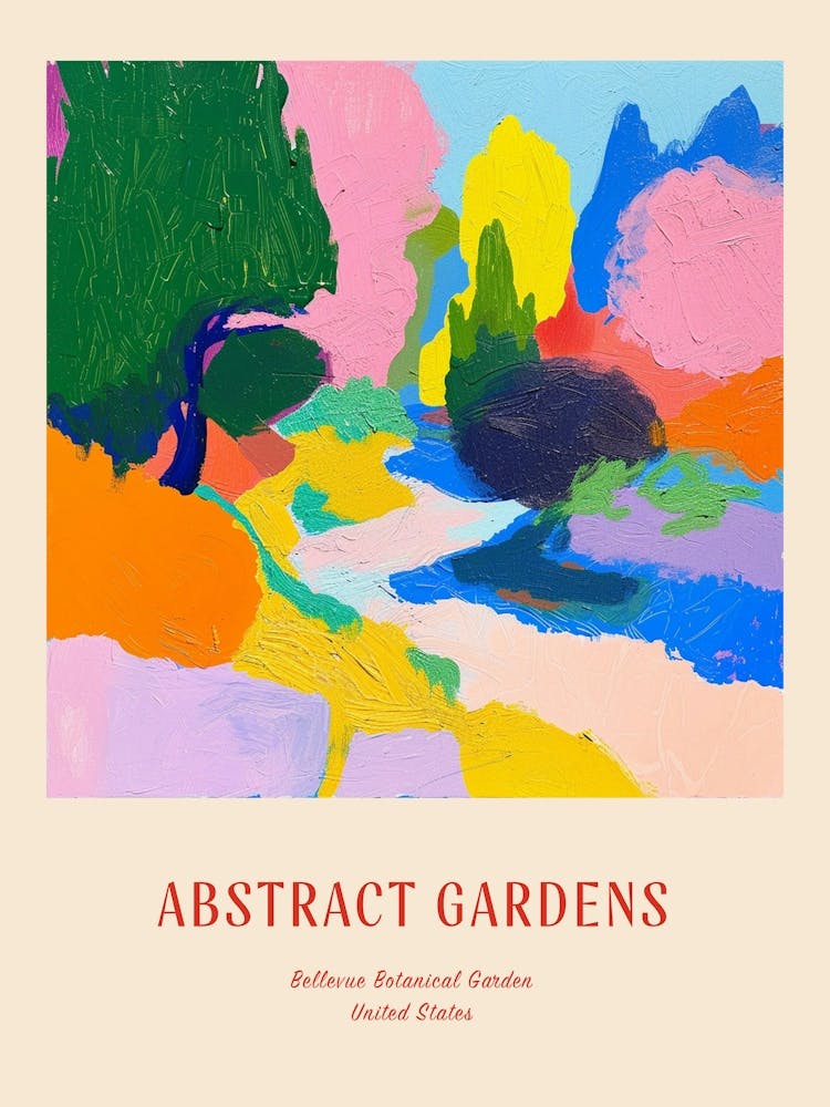 Colourful Gardens Bellevue Botanical Garden Usa 3 Red Poster