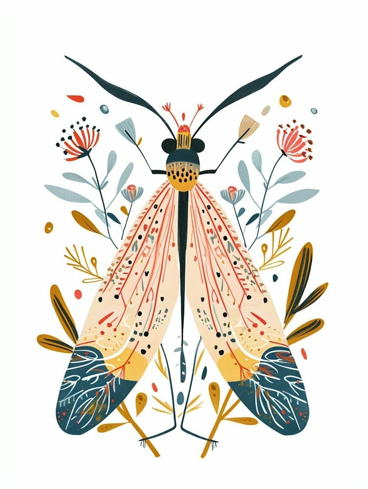 Colourful Insect Illustration Lacewing 21