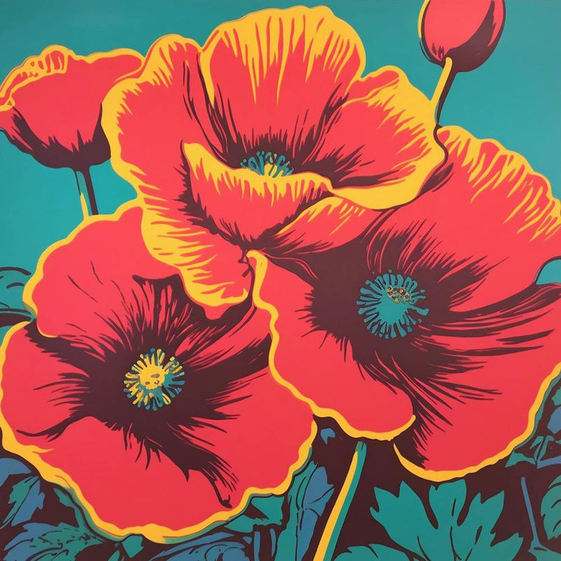 Poppy 4 Pop Art Illustration Square