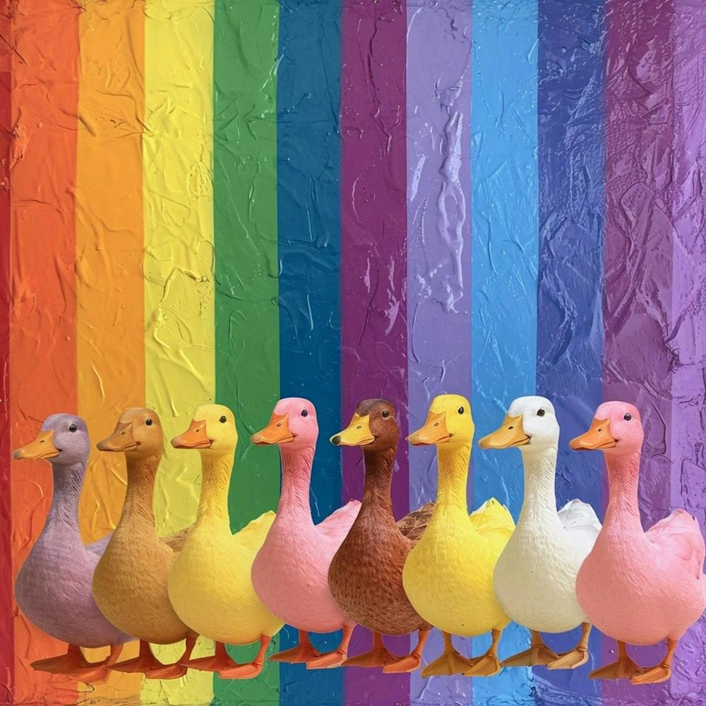 Rainbow Duck Kitsch Collage 2