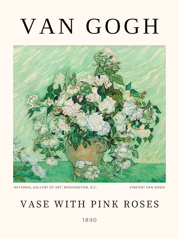 Vase With Pink Roses, Van Gogh