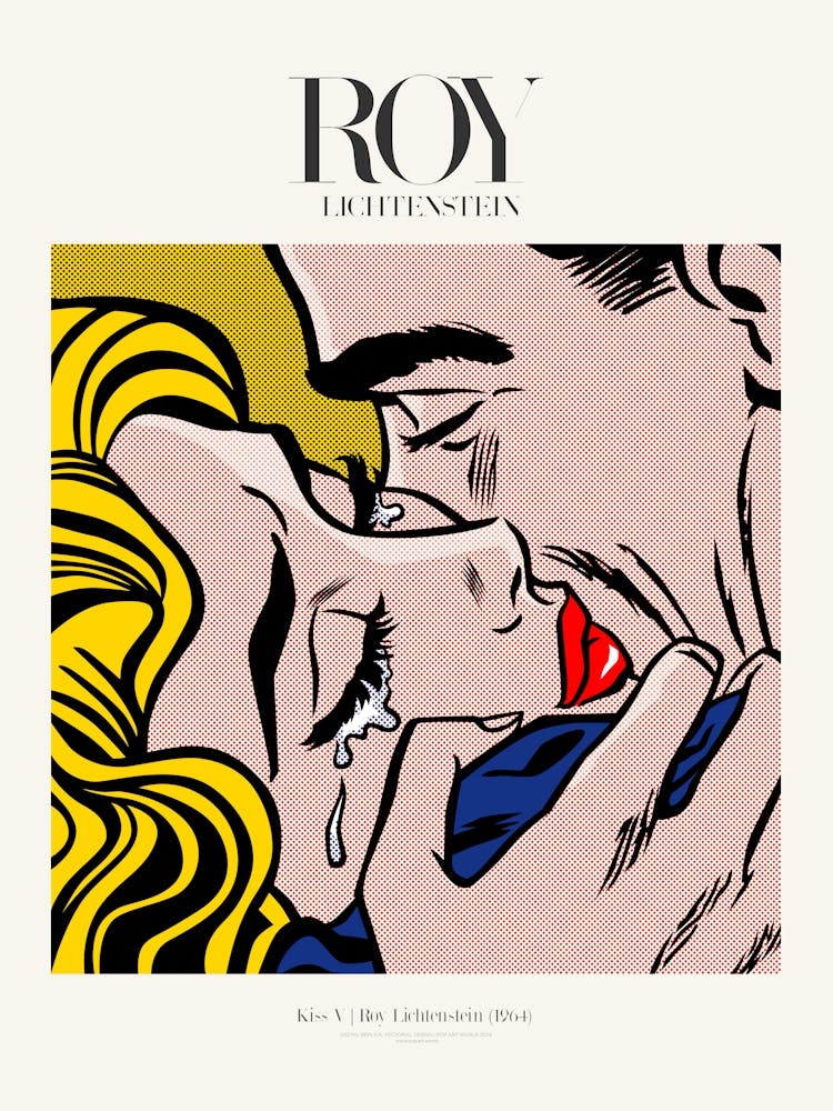 Kiss V Poster |Roy Lichtenstein 1964 Art Print by POP ART WORLD – Fy!