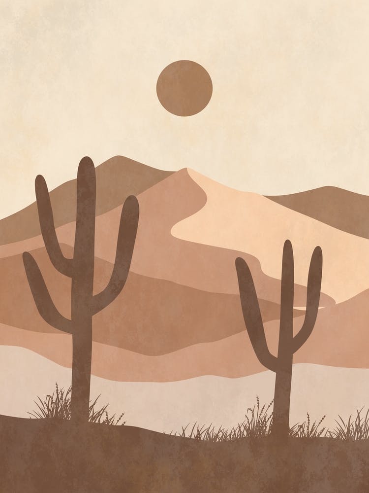 Desert Landscape With Cactus 3
