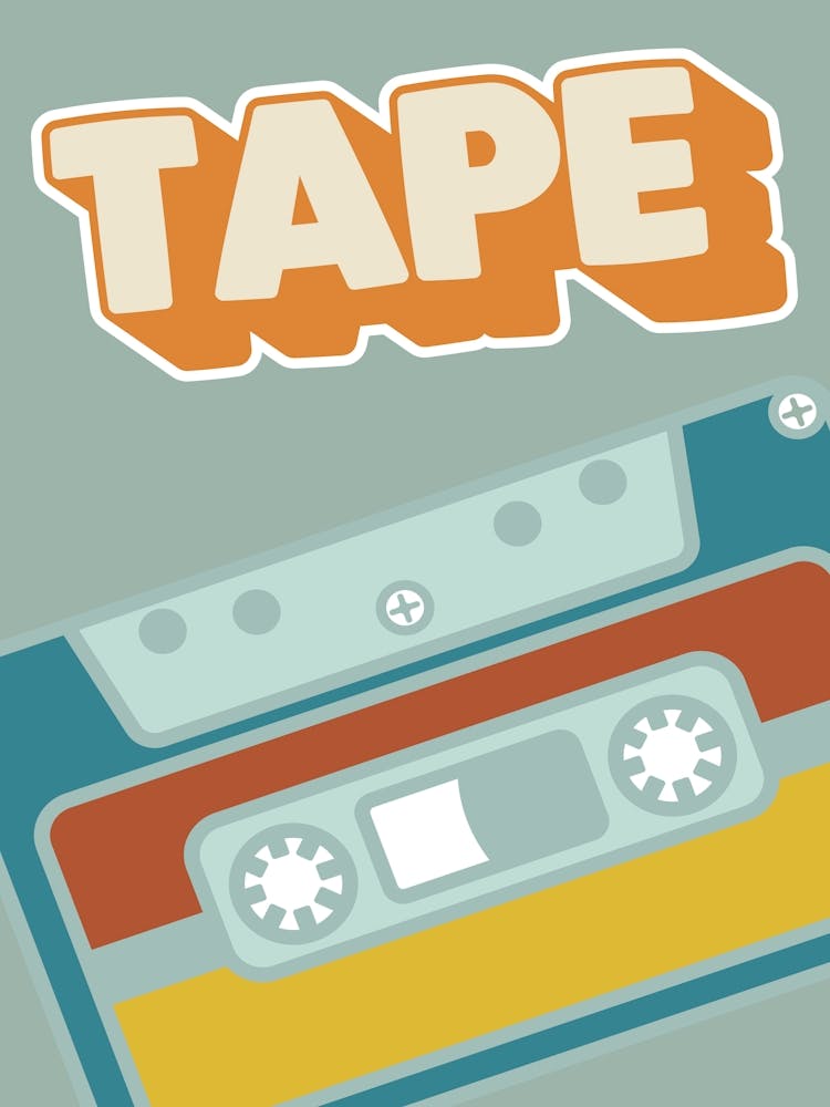 Retro Cassette Poster Music Poster Gift Album Poster Funky Wall Art Pop Art Retro Hip Hip Mix Tape