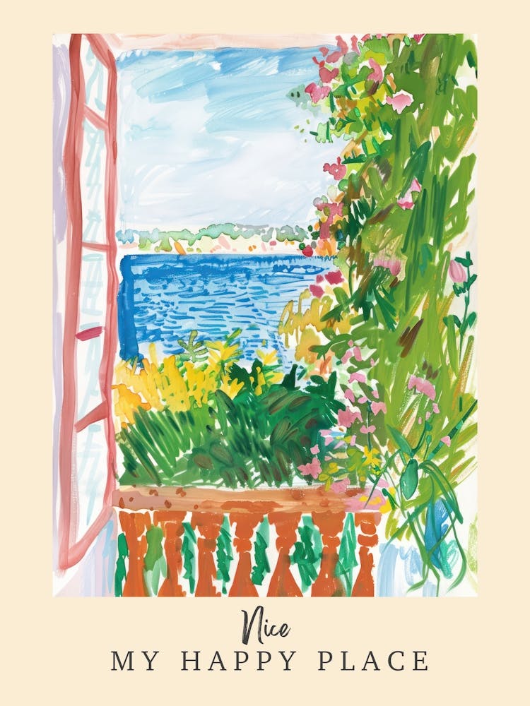 My Happy Place Nice 3 Travel Poster