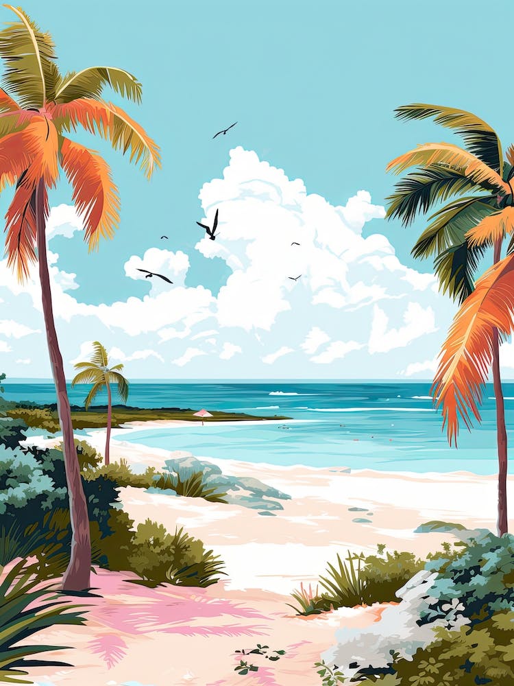 Eagle Beach, Aruba, Matisse And Rousseau Style 1