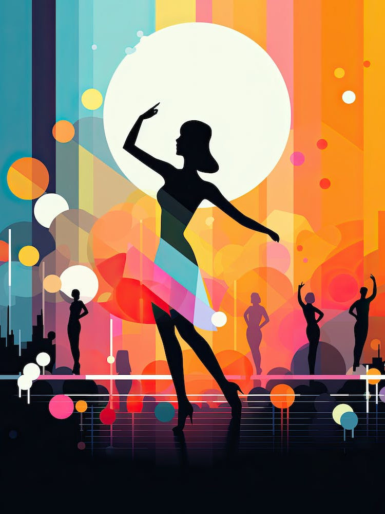 Dancing woman, minimalism