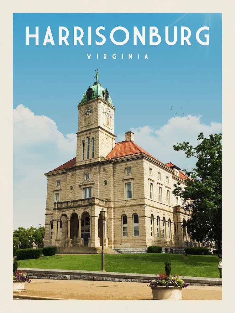 Harrisonburg Virginia Travel Poster Copy