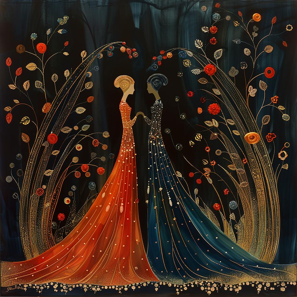 Two Women In Love - abstract art, abstract painting  city wall art, colorful wall art, home decor, minimal art, modern wall art, wall art, wall decoration, wall print colourful wall art, decor wall art, digital art, digital art download, interior wall art