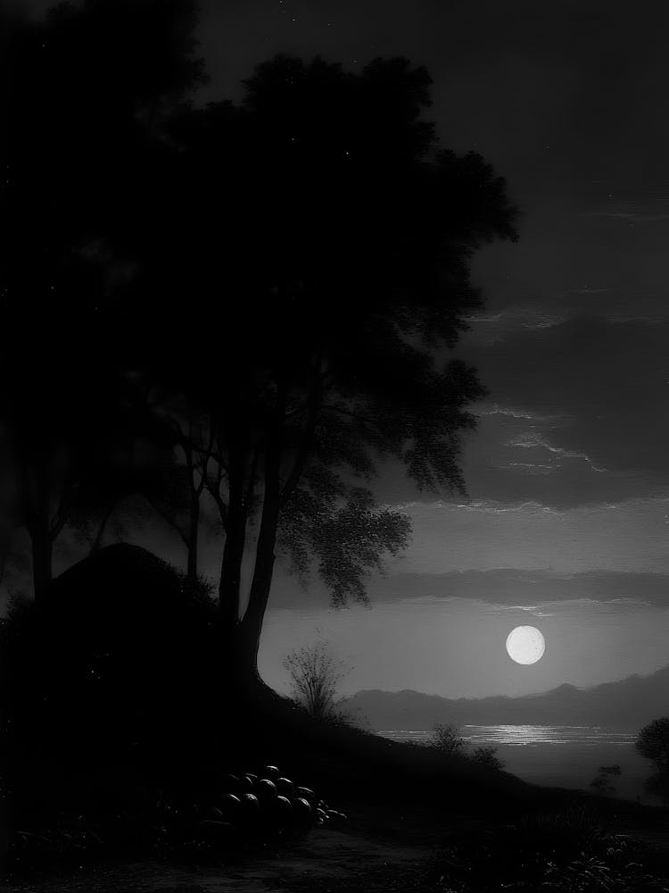 Clair de lune sur un lac