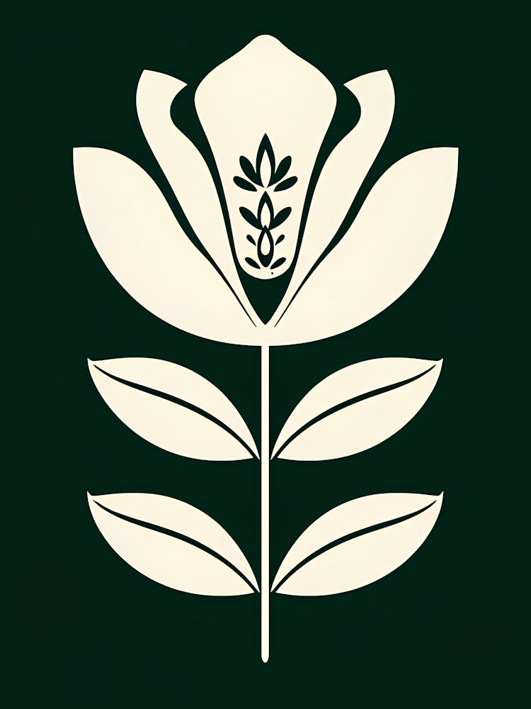 Abstract Flower Painting - Retro Floral