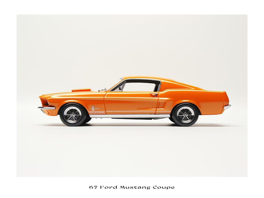 Toy Car 67 Ford Mustang Coupe Orange 2 Poster
