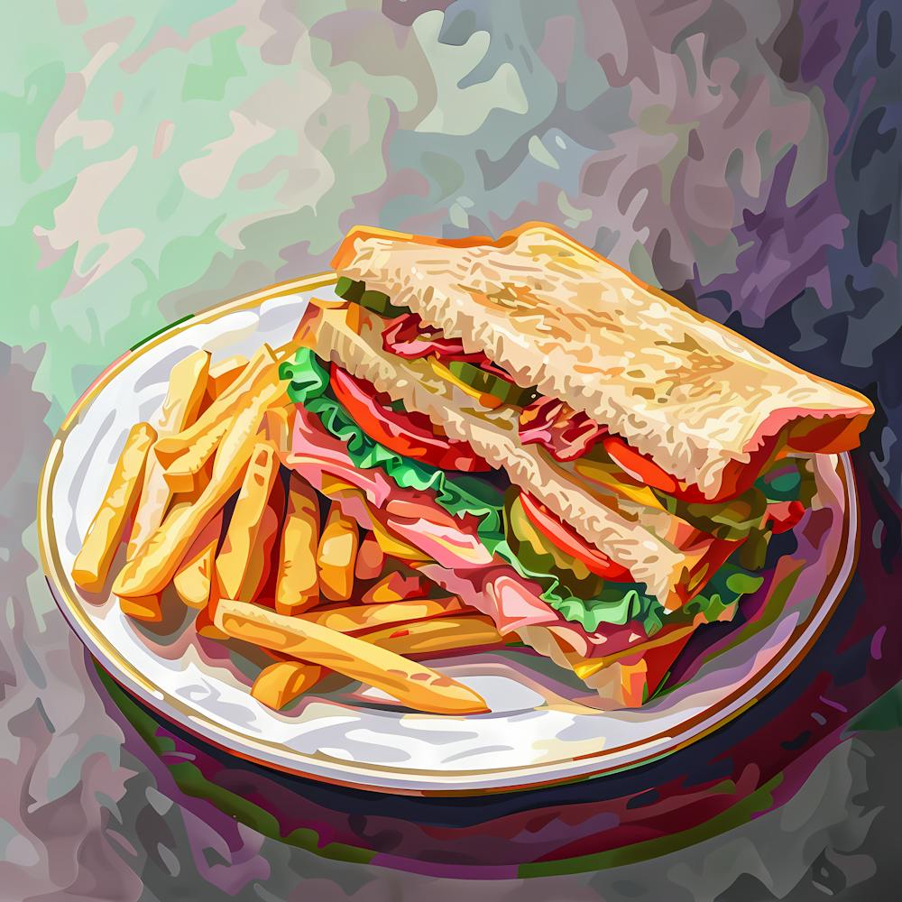 French Fries And A Sandwich