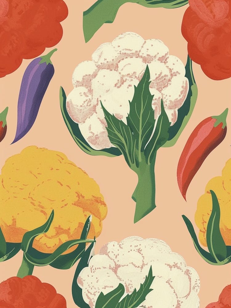 Colourful Cauliflower & Vegetable Pattern