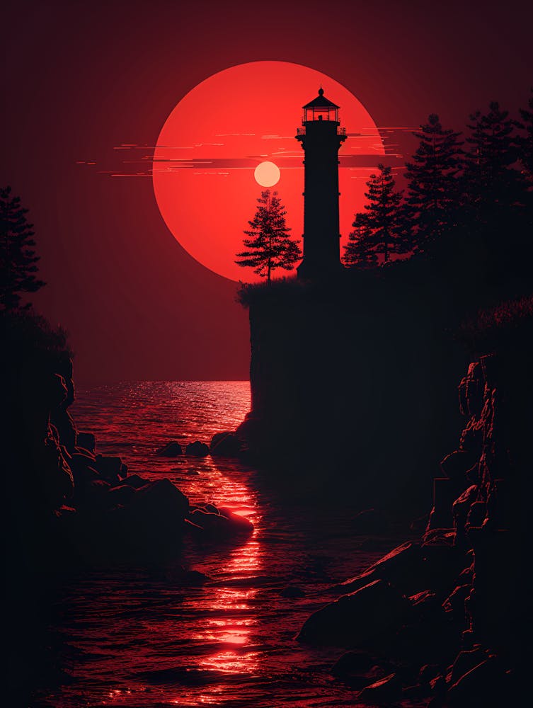 Lighthouse At Sunset