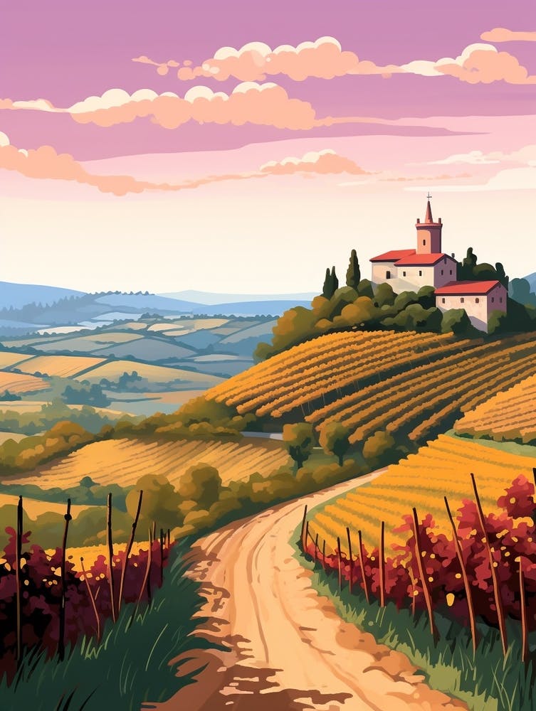 Camino De Santiago Spain 2 Hike Illustration
