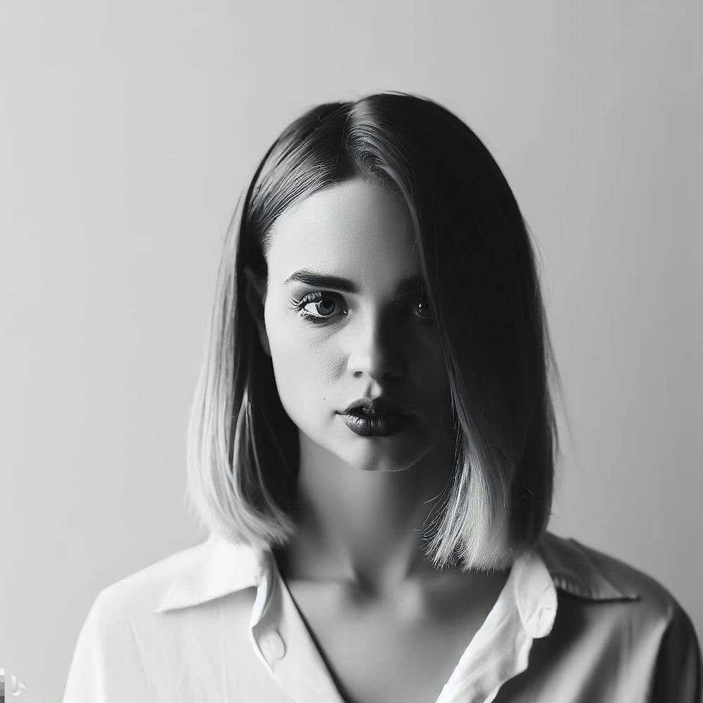 Black And White Portrait Of A Woman