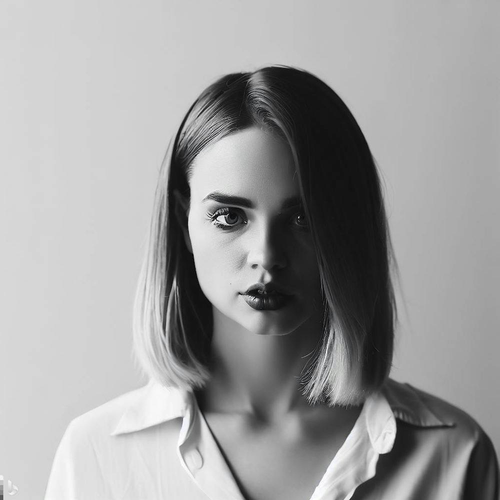 Black And White Portrait Of A Woman