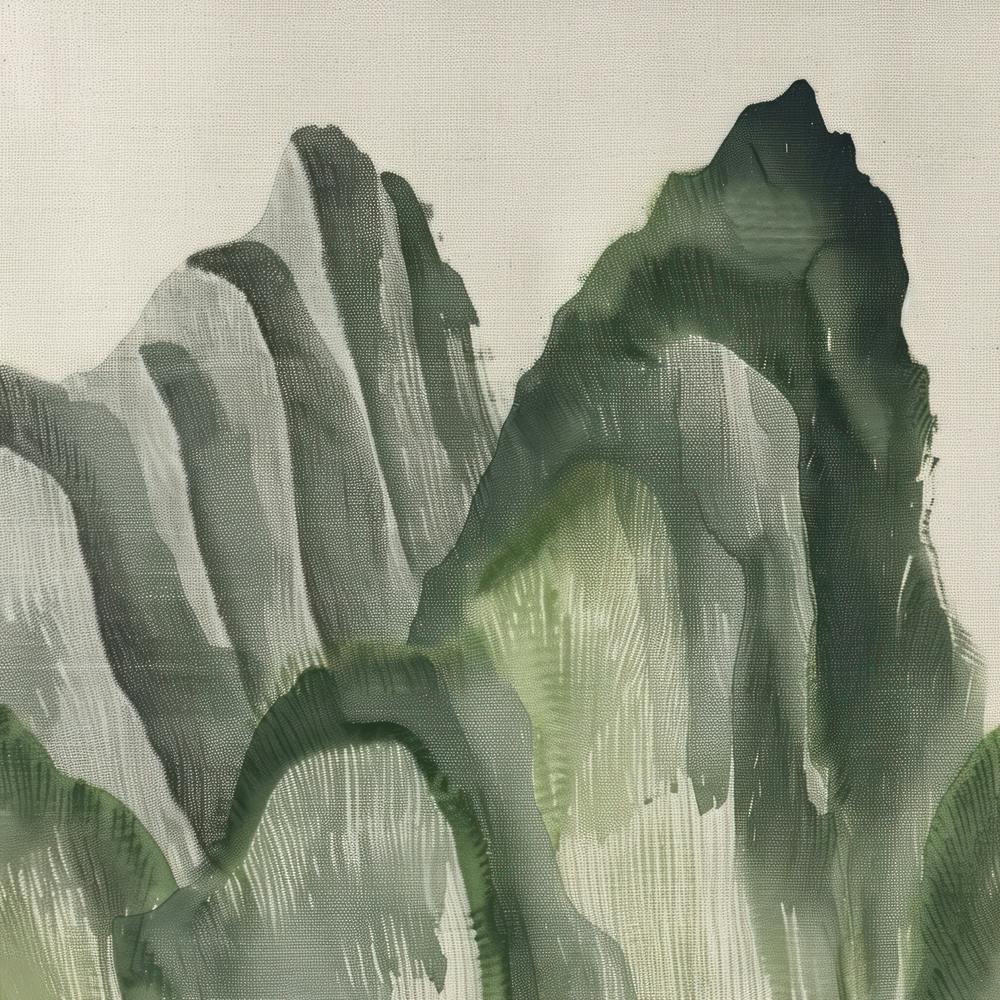 Japanisches Aquarell Von Mount Myogi 2