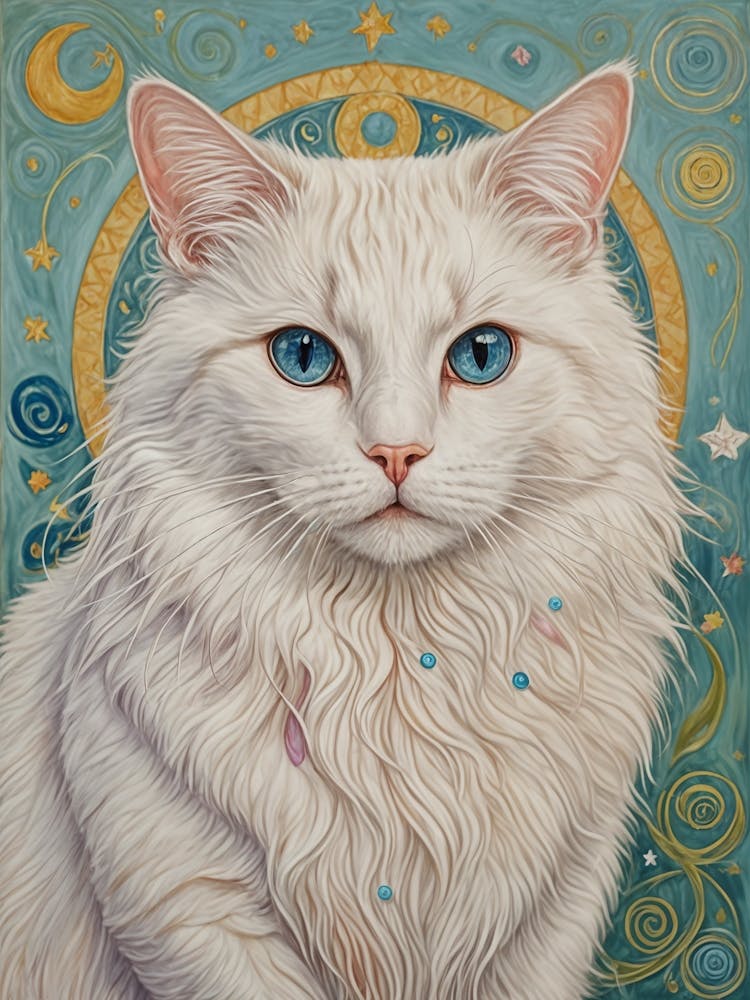 Weiße Katze mit blauen Augen