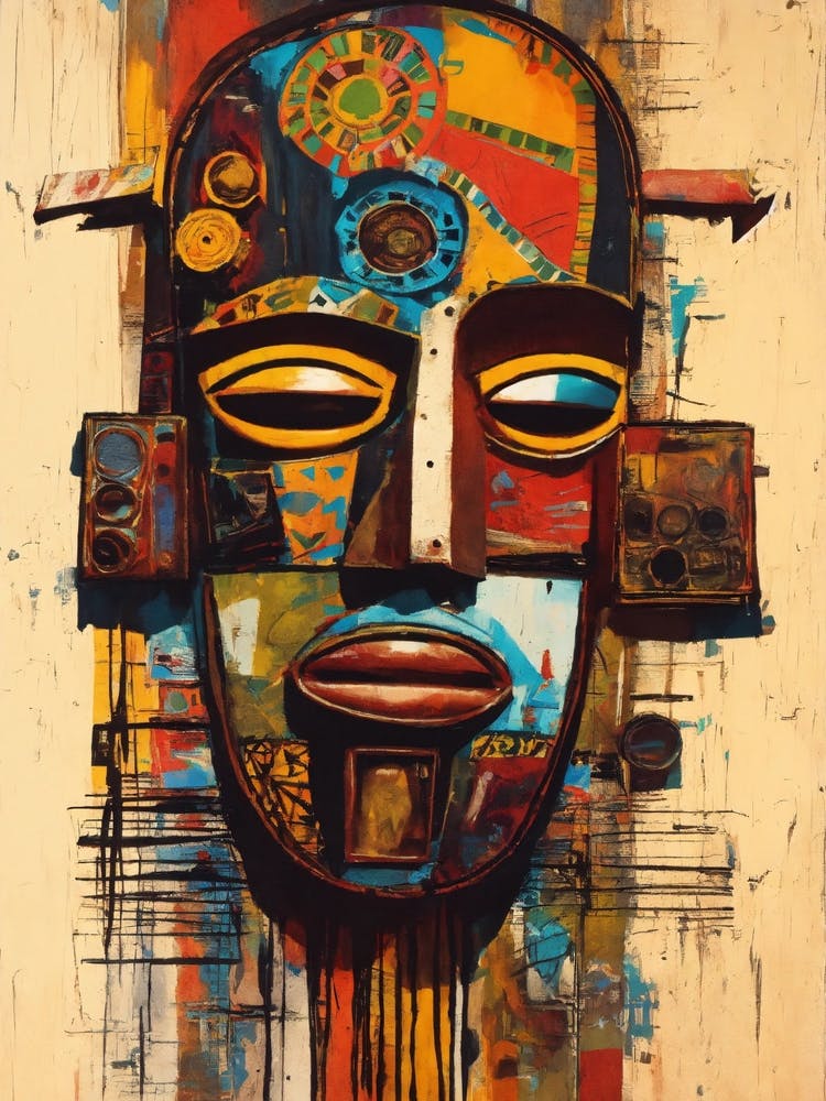 African tribal mask art print 1