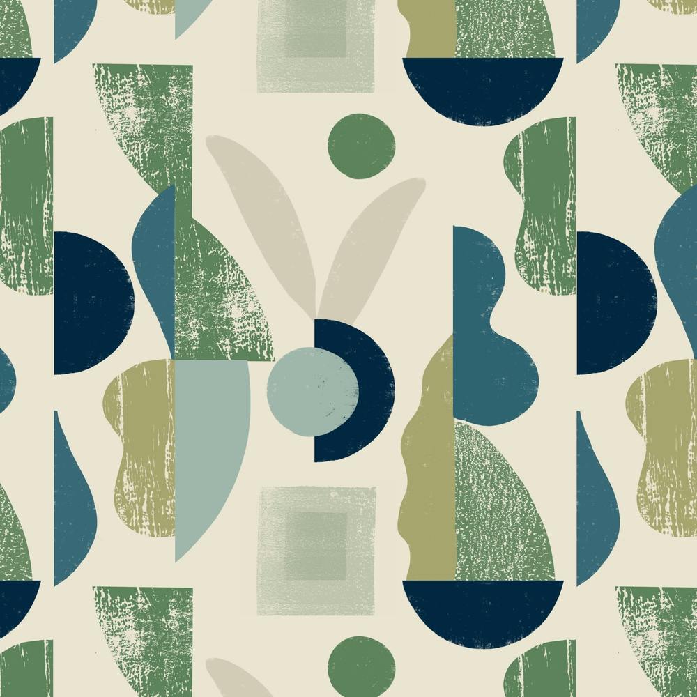Modern Italian Villa Aqua Green Floral