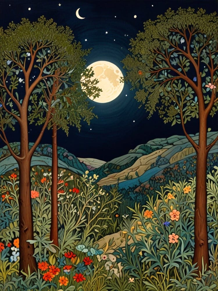 William Morris Moonlight In The Woods 124